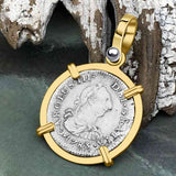 El Cazador Shipwreck 1783 1 Reale Piece of 8 14K Gold Pendant