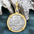 El Cazador Shipwreck 1783 1/2 Reale Piece of 8 14K Gold Pendant