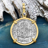 El Cazador Shipwreck 1783 1 Reale Piece of 8 14K Gold Pendant