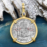 El Cazador Shipwreck 1783 1 Reale Piece of 8 14K Gold Pendant