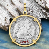 El Cazador Shipwreck 1783 2 Reale Piece of 8 14K Gold Pendant