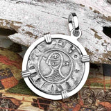 Templar Knights Era Antioch Crusader Medieval Silver Denier Helmet Head Coin of the Crusades Sterling Silver Pendant