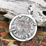 Templar Knights Era Antioch Crusader Medieval Silver Denier Helmet Head Coin of the Crusades Sterling Silver Pendant