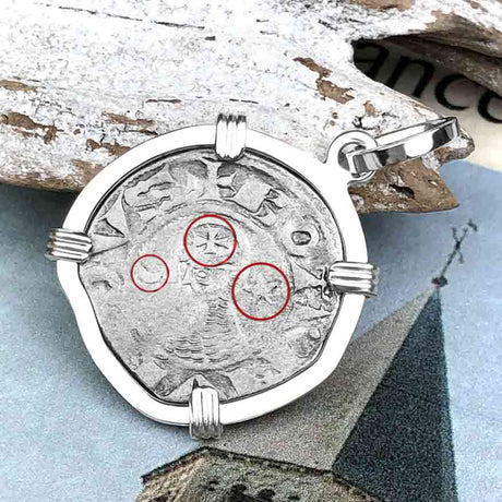 Templar Knights Era Antioch Crusader Medieval Silver Denier Helmet Head Coin of the Crusades Sterling Silver Pendant