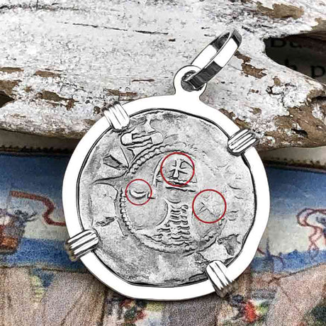 Templar Knights Era Antioch Crusader Medieval Silver Denier Helmet Head Coin of the Crusades Sterling Silver Pendant