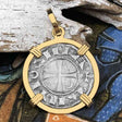 Templar Knights Era Antioch Crusader Medieval Silver Denier - Helmet Head - Coin of the Crusades 14K Gold Pendant