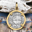 Templar Knights Era Antioch Crusader Medieval Silver Denier - Helmet Head - Coin of the Crusades 14K Gold Pendant