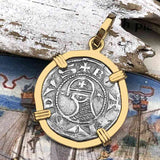 Templar Knights Era Antioch Crusader Medieval Silver Denier - Helmet Head - Coin of the Crusades 14K Gold Pendant