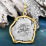 1715 Fleet Shipwreck Pirate Era Spanish 2 Reale "Piece of 8" 14K Gold Pendant
