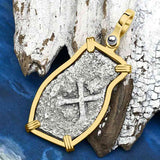 1715 Fleet Shipwreck Pirate Era Spanish 2 Reale "Piece of 8" 14K Gold Pendant