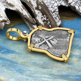 1715 Fleet Shipwreck Pirate Era Spanish 2 Reale "Piece of 8" 14K Gold Pendant