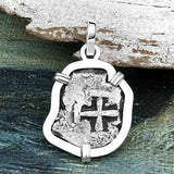1751 Rimac River "Good Luck" Spanish 1/2 Reale "Piece of Eight" Sterling Silver Pendant