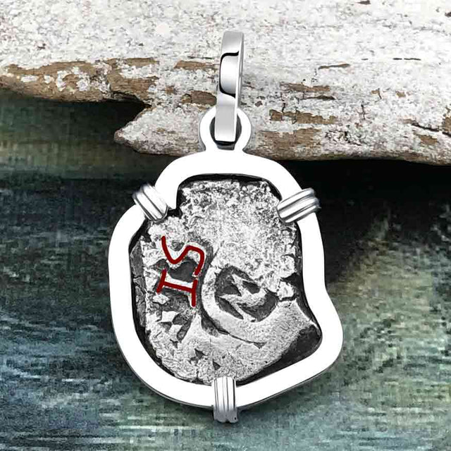 1751 Rimac River "Good Luck" Spanish 1/2 Reale "Piece of Eight" Sterling Silver Pendant
