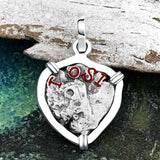 Heart Shaped 1750s Rimac River "Good Luck" Spanish 1/2 Reale "Piece of Eight" Sterling Silver Pendant