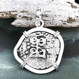 1744 Rimac River "Good Luck" Spanish 1/2 Reale "Piece of Eight" Sterling Silver Pendant