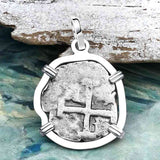 1720 Rimac River "Good Luck" Spanish 1/2 Reale "Piece of Eight" Sterling Silver Pendant
