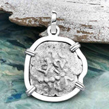 1720 Rimac River "Good Luck" Spanish 1/2 Reale "Piece of Eight" Sterling Silver Pendant