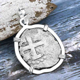 1721 Rimac River "Good Luck" Spanish 1/2 Reale "Piece of Eight" Sterling Silver Pendant