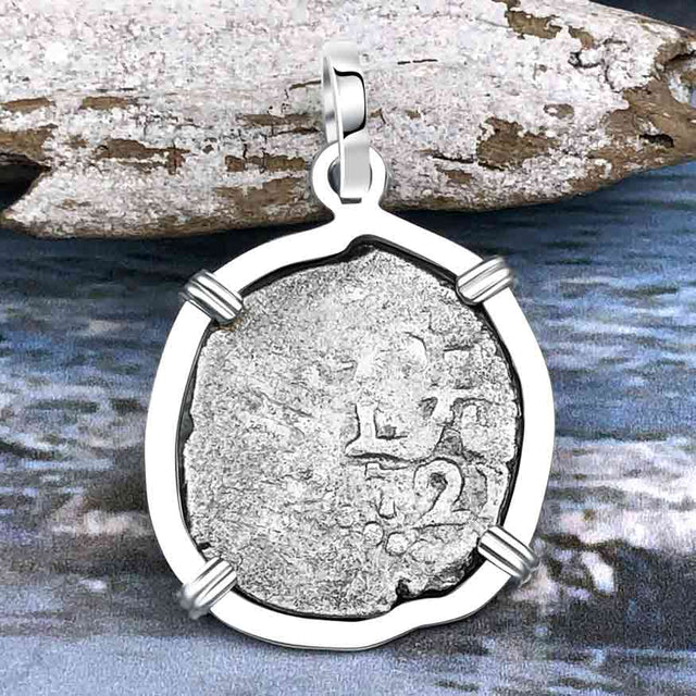 1721 Rimac River "Good Luck" Spanish 1/2 Reale "Piece of Eight" Sterling Silver Pendant