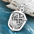 1738 Rimac River "Good Luck" Spanish 1/2 Reale "Piece of Eight" Sterling Silver Pendant