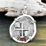 1744 Rimac River "Good Luck" Spanish 1/2 Reale "Piece of Eight" Sterling Silver Pendant