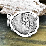 1744 Rimac River "Good Luck" Spanish 1/2 Reale "Piece of Eight" Sterling Silver Pendant