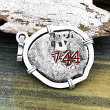 1744 Rimac River "Good Luck" Spanish 1/2 Reale "Piece of Eight" Sterling Silver Pendant