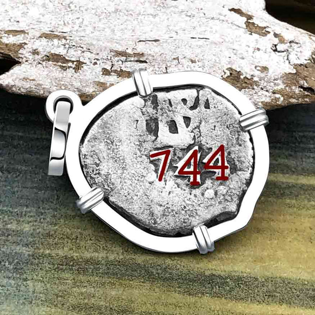 1744 Rimac River "Good Luck" Spanish 1/2 Reale "Piece of Eight" Sterling Silver Pendant