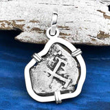 1739 Rimac River "Good Luck" Spanish 1/2 Reale "Piece of Eight" Sterling Silver Pendant | Artifact #4644