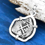 1739 Rimac River "Good Luck" Spanish 1/2 Reale "Piece of Eight" Sterling Silver Pendant | Artifact #4644