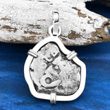 1739 Rimac River "Good Luck" Spanish 1/2 Reale "Piece of Eight" Sterling Silver Pendant | Artifact #4644