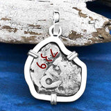 1739 Rimac River "Good Luck" Spanish 1/2 Reale "Piece of Eight" Sterling Silver Pendant | Artifact #4644