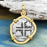 1720s Rimac River "Good Luck" Spanish 1/2 Reale "Piece of Eight" 14K Gold Pendant