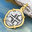 1720s Rimac River "Good Luck" Spanish 1/2 Reale "Piece of Eight" 14K Gold Pendant