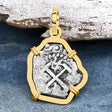 1733 Rimac River "Good Luck" Spanish 1/2 Reale "Piece of Eight" 14K Gold Pendant