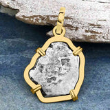 1733 Rimac River "Good Luck" Spanish 1/2 Reale "Piece of Eight" 14K Gold Pendant