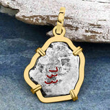 1733 Rimac River "Good Luck" Spanish 1/2 Reale "Piece of Eight" 14K Gold Pendant