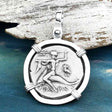 Ancient Greek Dolphin Rider “Boy on the Dolphin” Silver Nomos 14K White Gold Pendant