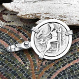 Ancient Greek Alexander the Great Silver Drachm Coin Sterling Silver Pendant