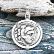 Ancient Greek Alexander the Great Silver Drachm Coin Sterling Silver Pendant