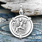 Ancient Greek Alexander the Great Silver Drachm Coin Sterling Silver Pendant
