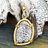 1715 Fleet Shipwreck Pirate Era Spanish 1 Reale "Piece of 8" 14K Gold Pendant