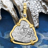 1715 Fleet Shipwreck Pirate Era Spanish 1 Reale "Piece of 8" 14K Gold Pendant