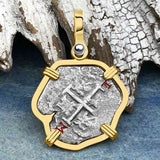 Rare Dated 1715 Fleet Shipwreck Spanish 1 Reale "Piece of 8" 14K Gold Pendant 