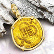 EXTREMELY RARE Kempen Hoard circa 1575 22K Gold Four Escudo - the Legendary Doubloon - 18K Gold Pendant