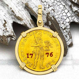 RARE 1776 23K Gold Ducat of the Dutch East India Company VOC 18K Gold Pendant