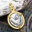 Ancient Greek Lion Hemidrachm 400 BC 14K Gold Pendant