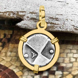 Ancient Greek Lion Hemidrachm 400 BC 14K Gold Pendant