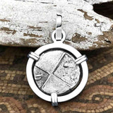 Ancient Greek Lion Hemidrachm 400 BC 14K White Gold Pendant