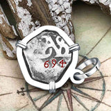 Dated 1694 Pirate Era Spanish 1/2 Reale Cob Piece of Eight Sterling Silver Pendant